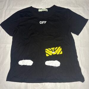Off-White Spray-Paint Logo T-Shirt, Black/White Men’s Size small